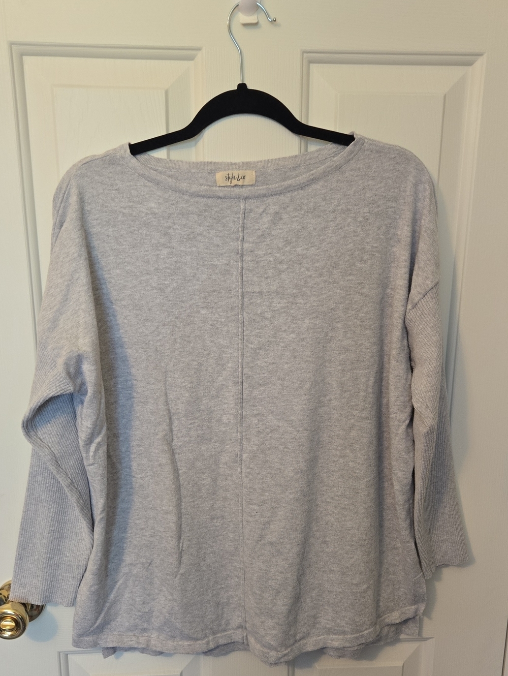 Style & Co. Light Gray Pullover Lightweight Sweater Size Large